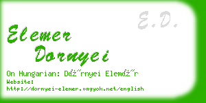 elemer dornyei business card